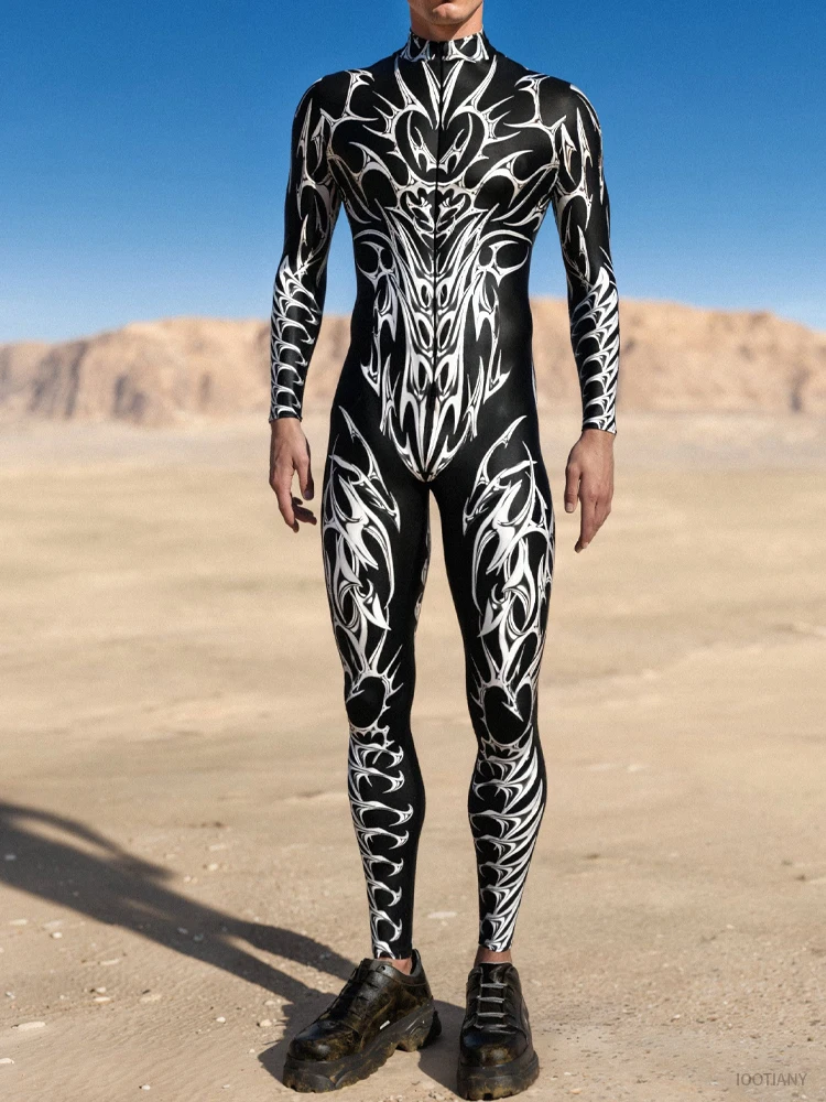 Combinaison de Réseau Gothique Unisexe pour Adulte, Tenue de Batterie Punk, Halloween Zentai Trempé, Festival, ix, Rave, Robe de Yoga Aérien