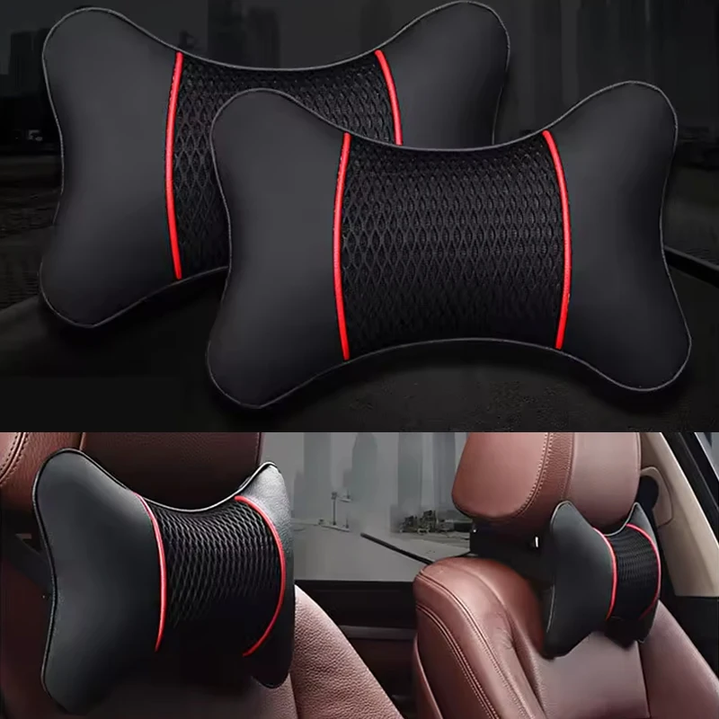 Universal Car Neck Pillow - High-Quality PU Leather, Breatha