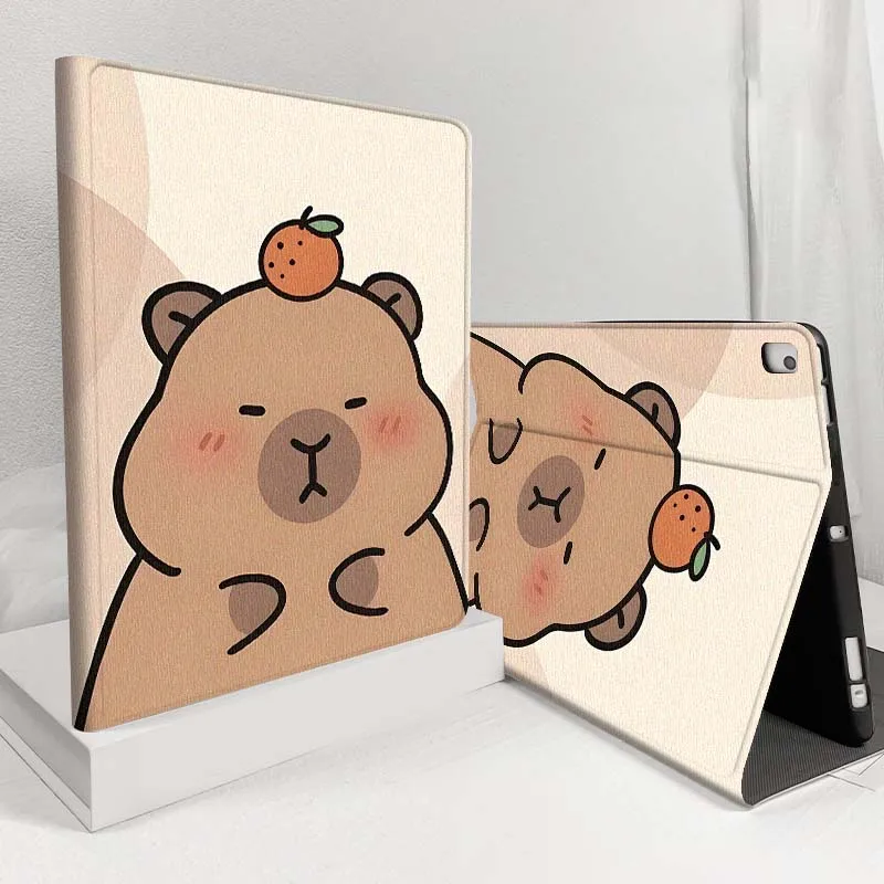 Cartoon Capybara Orange Fruit For Samsung Galaxy Tab S11 S10 S9 S8 S7 S6 A11 A9 A8 A7 10.5 10.4 Lite FE Plus Inch Tablet Case