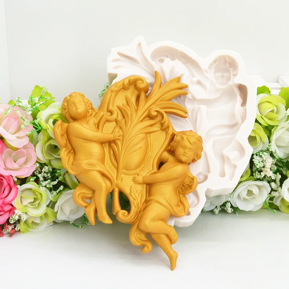 Silicone Mold Angel Feather Kitchen Cake Baking Tools Relief Decoration DIY Chocolate Pastry Candy Fondant Moulds