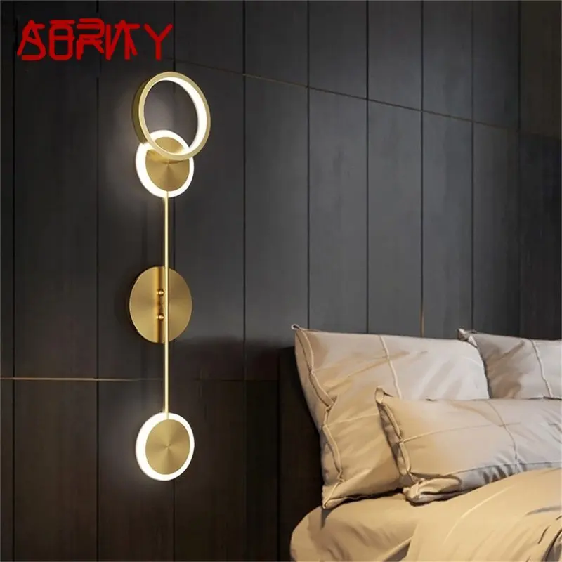 

AFRA Nordic Wall Lamp Creative Design Gold Contemporary Fixtures Brass LED Indoor Lighting Sconce