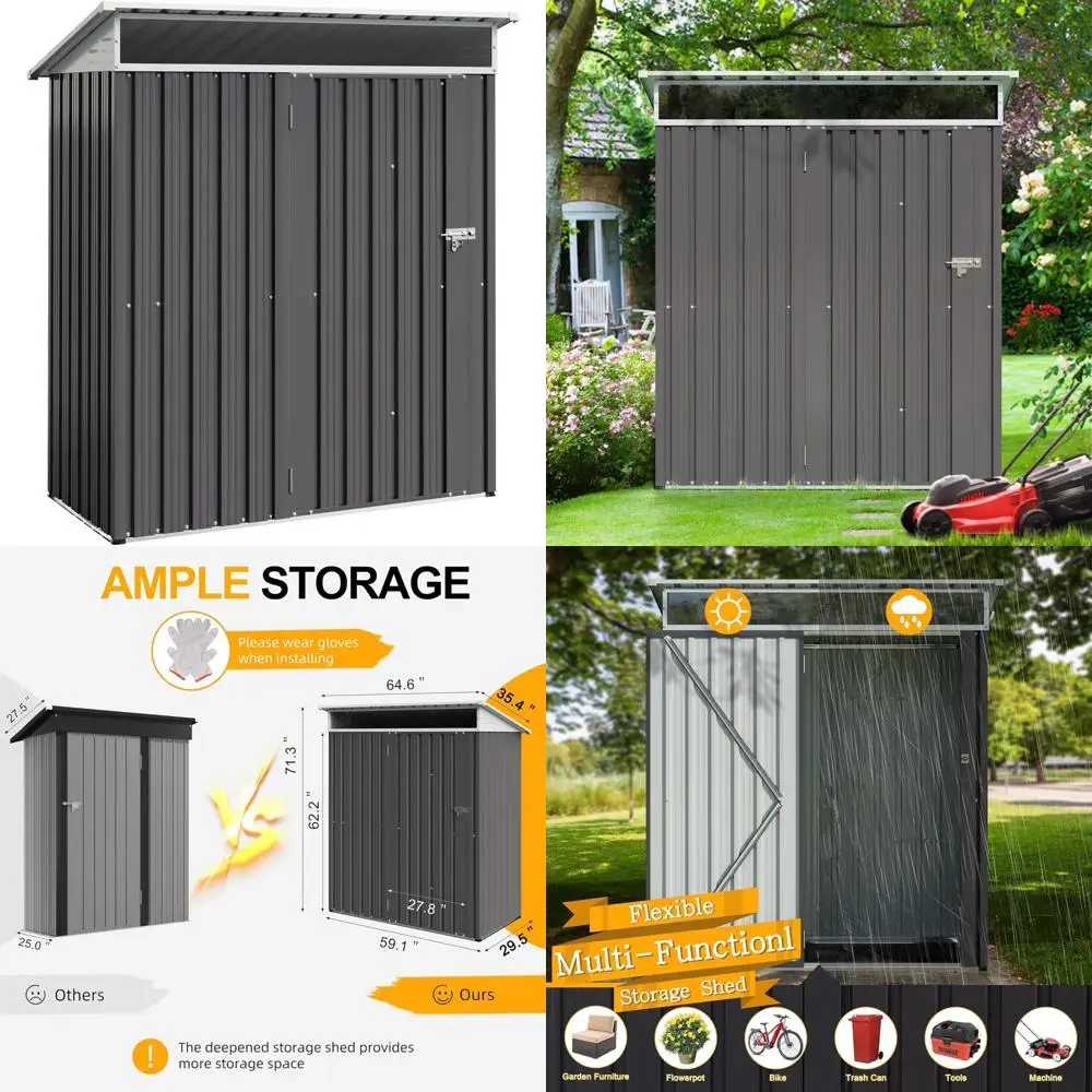 

Металлический навес для хранения на открытом воздухе 5x3 с окном и запирающейся дверью