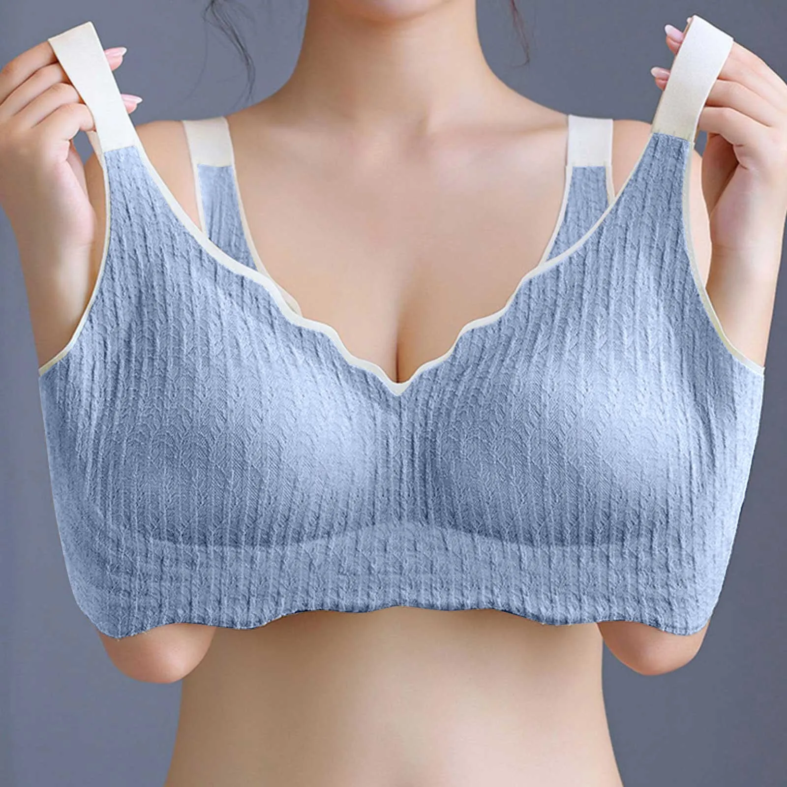 

New Top Lace Seamless Women's Underwear Small Chest Gathered Non-slip No Steel Ring Sexy Sling Beautiful Back Bra Thin Coverage