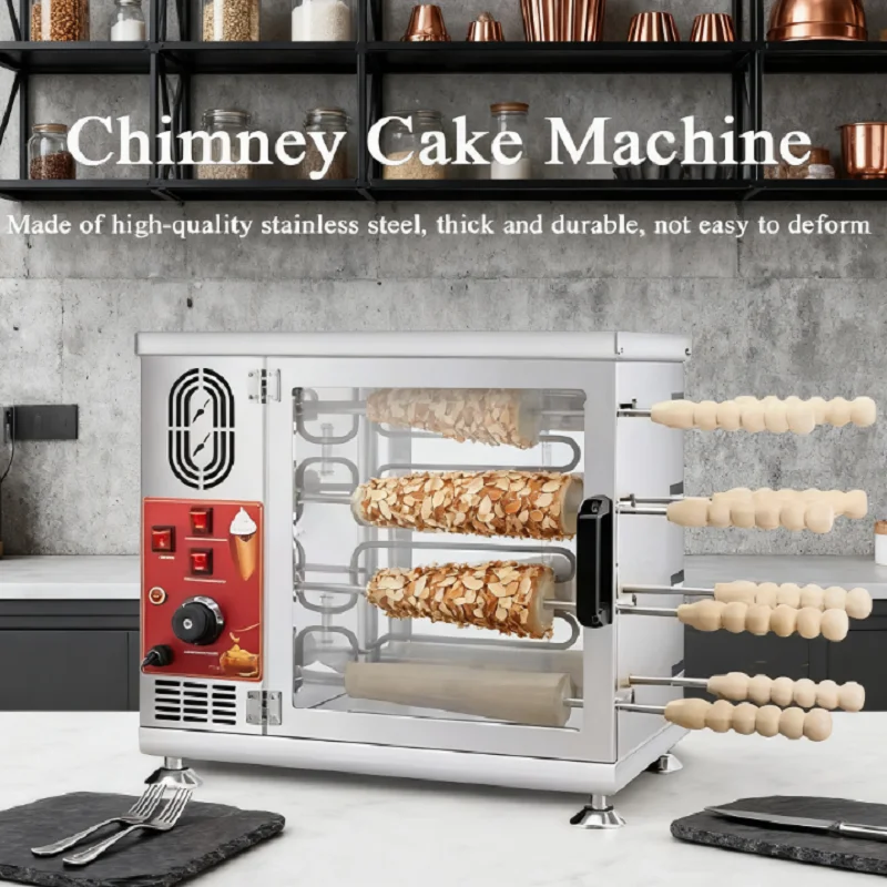 Chimney Cake Oven 8 Roller Hungarian Funnel Cake Kurtosh Pastry Horn Cake Oven Machine