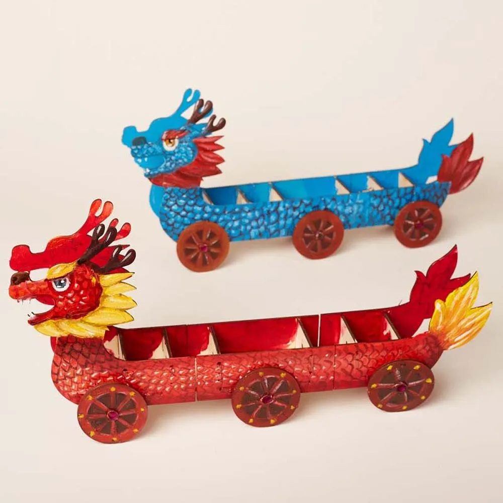 DIY Graffiti Dragon Boat Car Dragon Boat Building Blocks Toys Intelligence Development Dragon Boat Action Figure