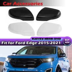 For Ford Edge 2015-2021 Left Right Rearview Mirror Cover Housing Clip-on Side Door Wing Mirror Cap Replacement Car Accessories