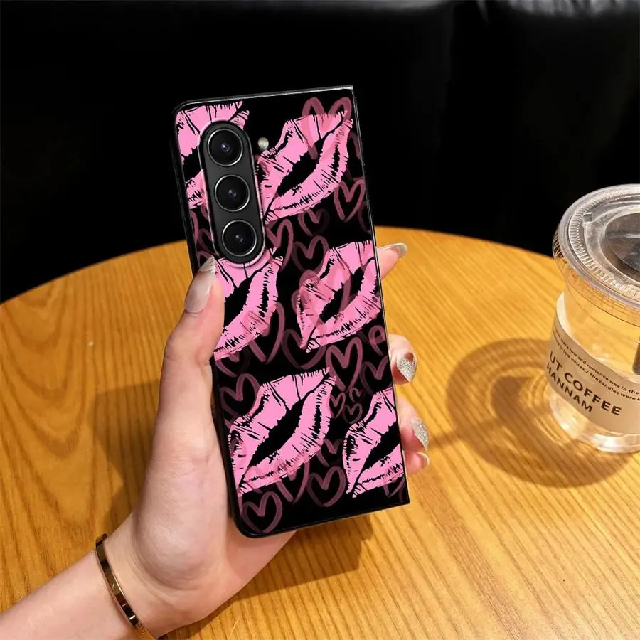 Case for Samsung Galaxy Z Fold 8 Ultra ZFold4 ZFold6 ZFold3 ZFold5 Z Fold 7 6 5 4 3 ZFold7 Phone Cover Heart Lips