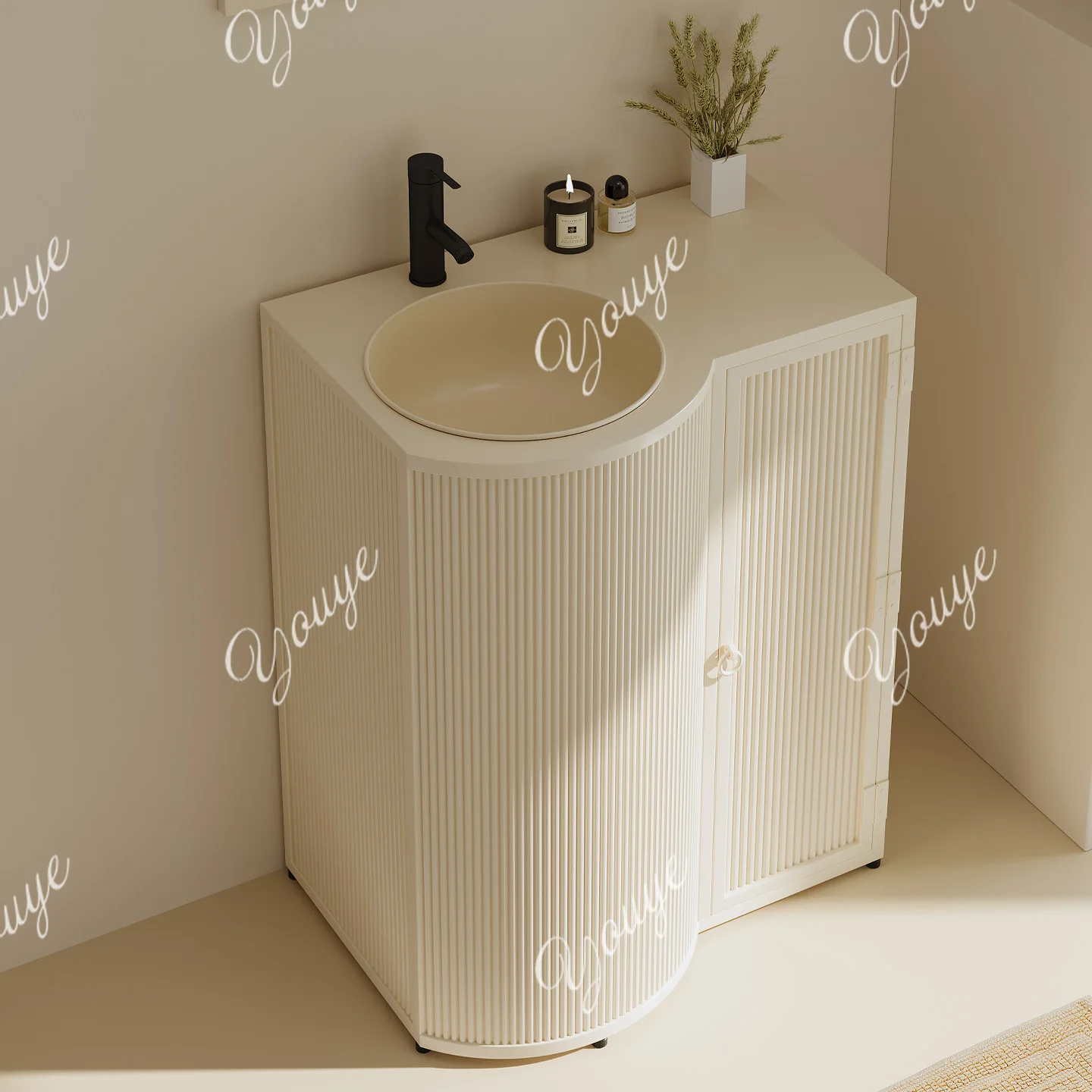 Bathroom Washbasin Small art washing cabinet Floor-to-ceiling integrated washbasin column washbasin