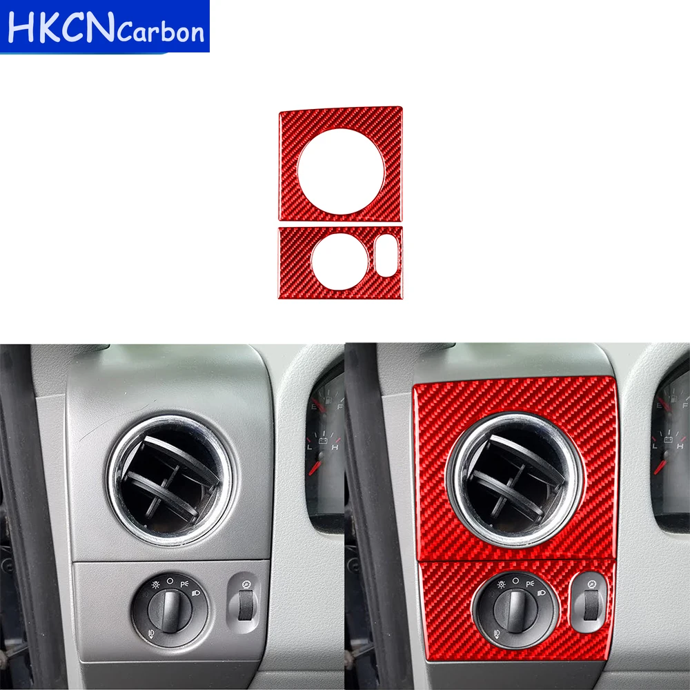 

Carbon Fiber Sticker For Ford F150 2004 2005 2006 2007 2008 Car Left Air Outlet Vent Tuyere Headlight Switch Panel Cover Trim