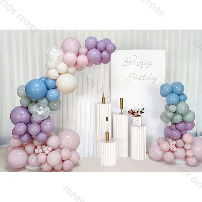 126pcs Christmas or Baby Birthday Shower Colorful Balloon Arch Background Decoration Set with Transparent Star Latex Balloons