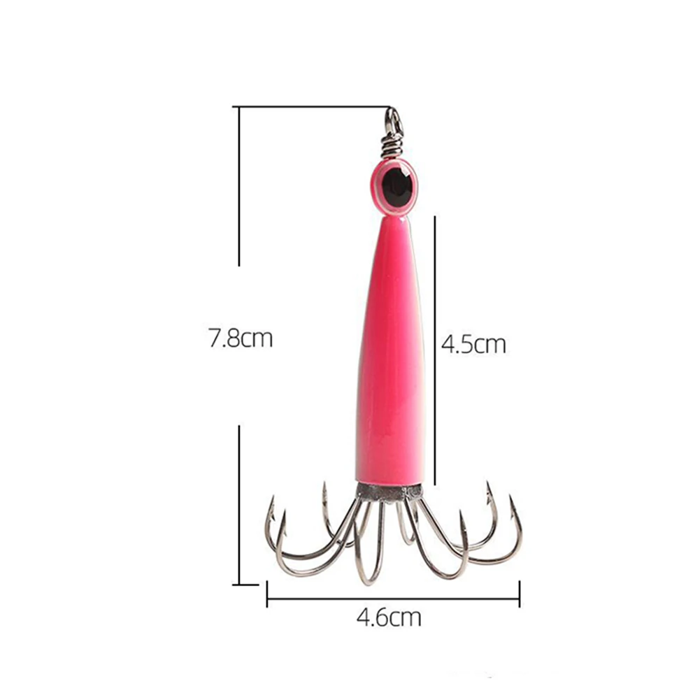 New Practical Fishing Lures Squid Jigs Baits Glow In The Dark Luminous Part Puget Sound Wear-resistance 5Color