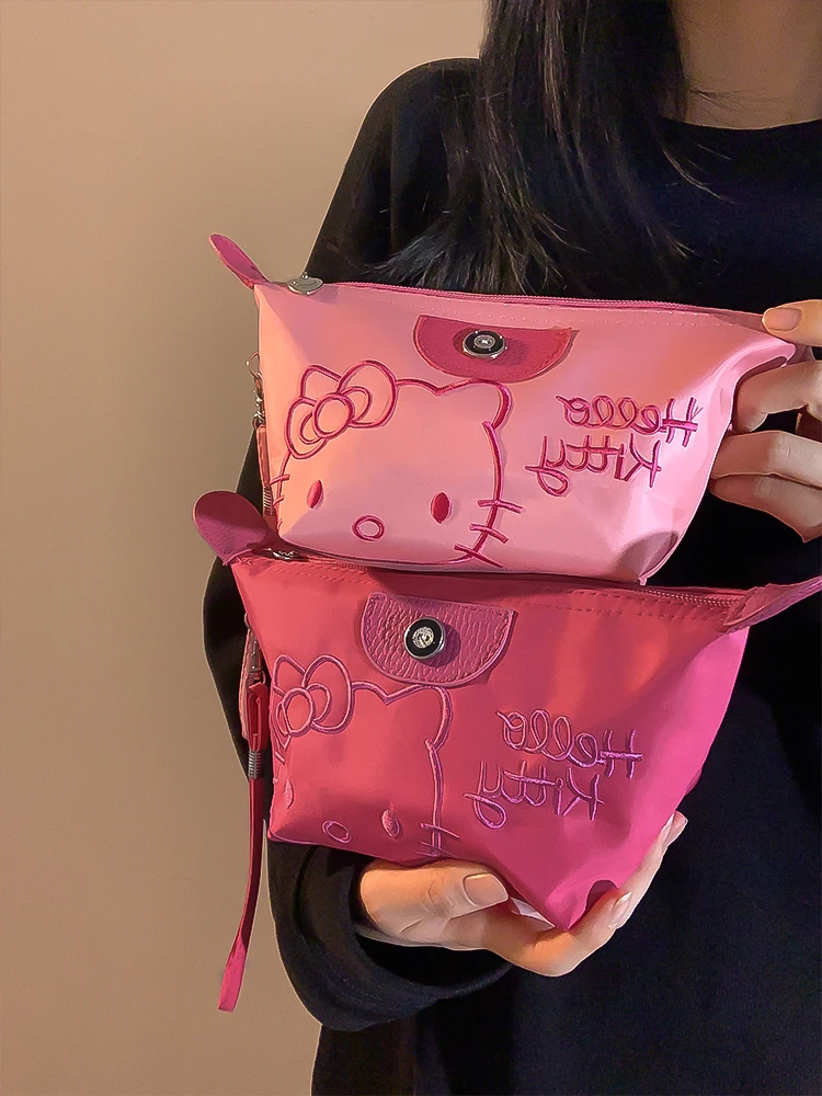 

Косметичка Hello Kitty для женщин, портативная Милая женская сумочка для путешествий в японском стиле, водонепроницаемая сумка для хранения пельменей, новая периферийная