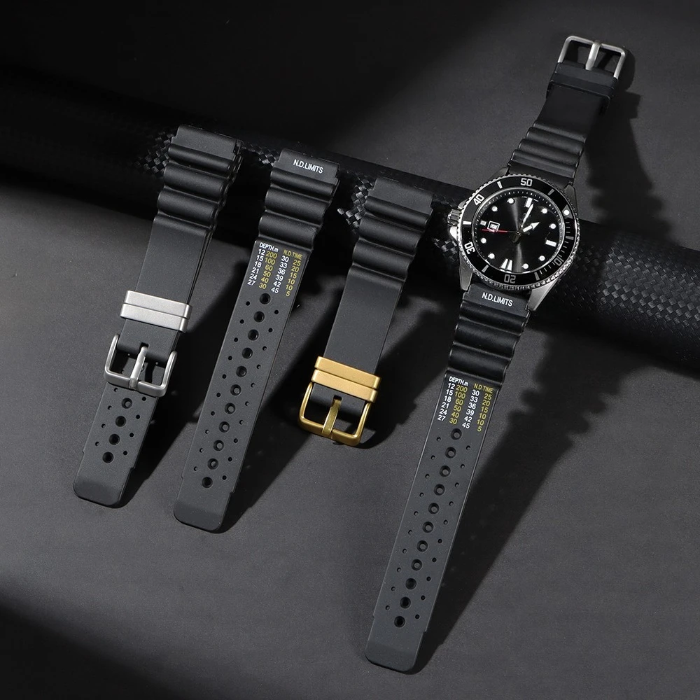 ND الحدود غواص سيليكون حزام 20 مللي متر 22 مللي متر 24 مللي متر ل Seiko المياه شبح الراتنج الرجال الرياضة حزام (استيك) ساعة ل كاسيو المواطن بروماستر