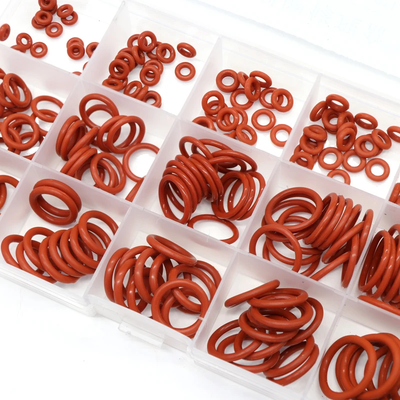 100pcs/150pcs/250pcs Boxed Silicone O-ring Sealing Gaskets Set Washer Assortment Red O-Ring Seals Set High Quality Car Gasket