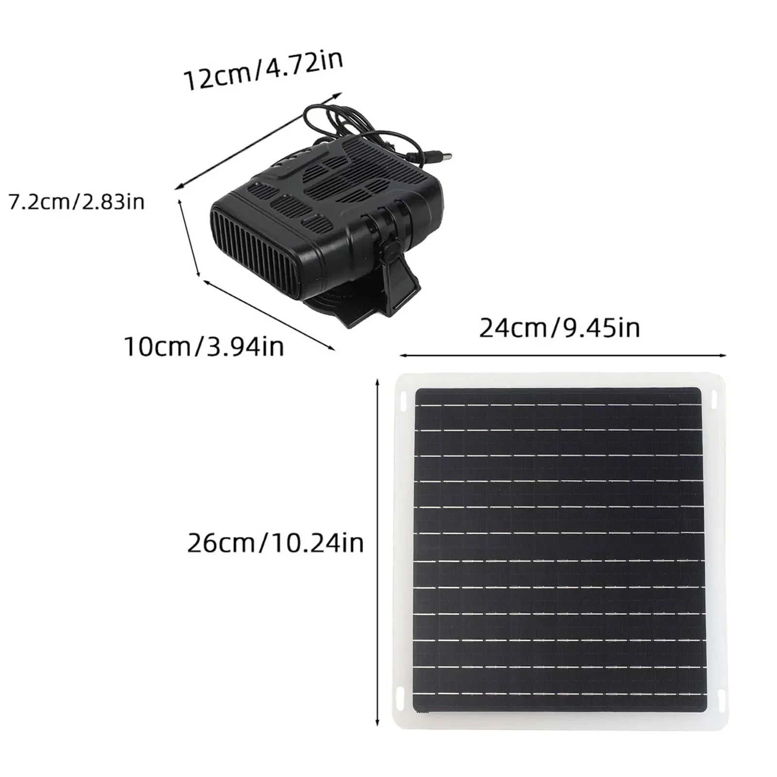 10W Solar Car Heater with Battery Case and Fan Dryer for Pet House Warming and Item Drying Featuring Temperature Control System