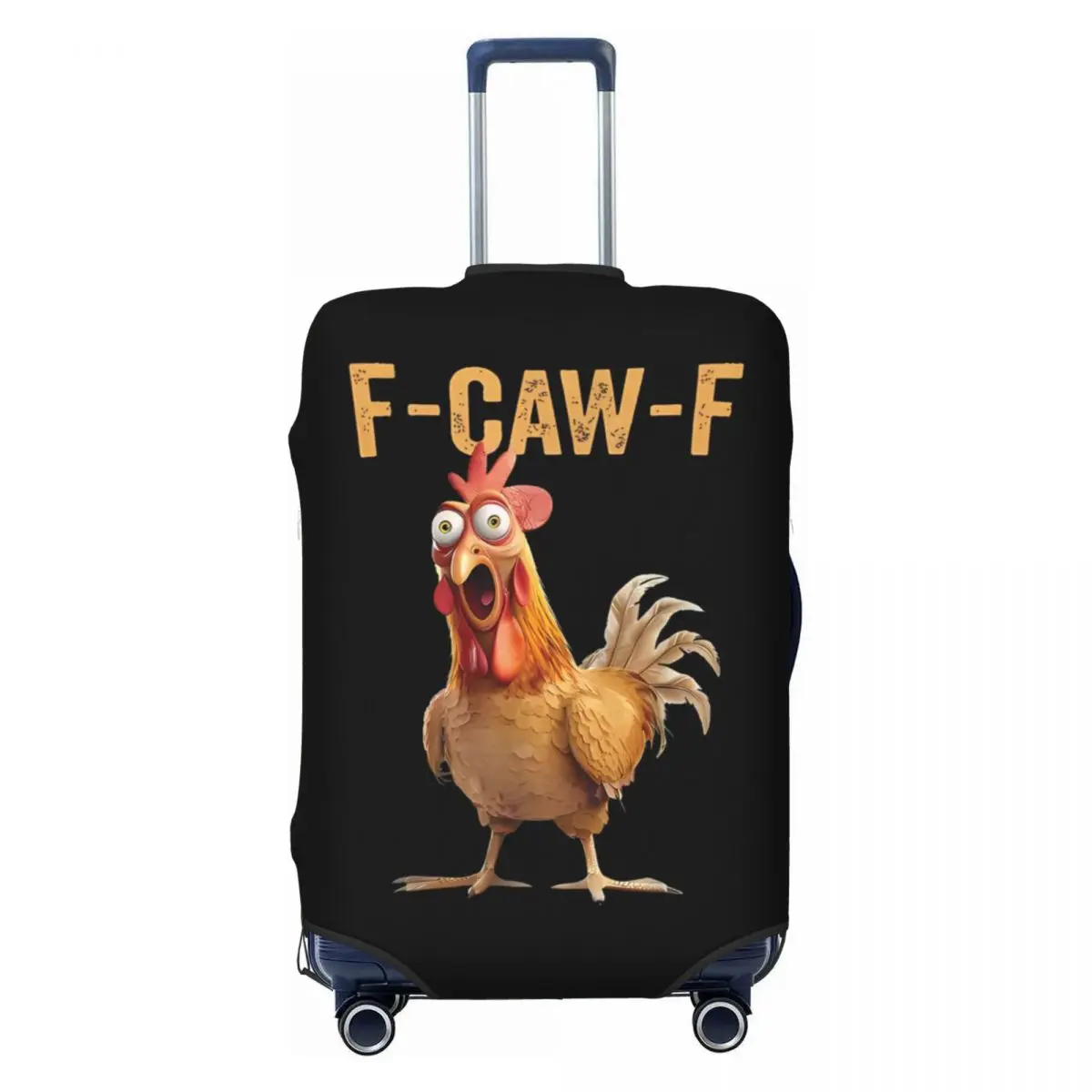 F-CAW-F Chicken Meme Suitcase Cover Fun Cruise Trip Protector Luggage Supplies Holiday
