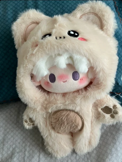20cm Baumwoll-Puppenkleidungsset Niedliche Tier-Serie Kapuzen-Hasenfell-Overall Q-Version Löwe Bär Dinosaurier Katze Schwein Hai Outfits – Detail 24