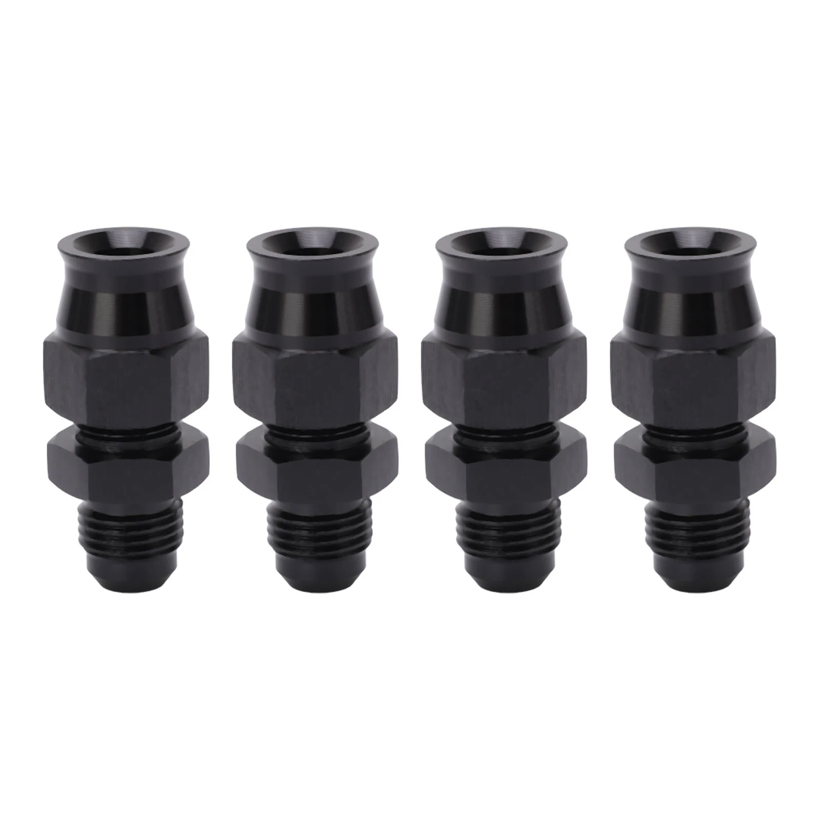 4PCS AN6 Adapter Male Thread Aluminium Alloy Leakage Proof with Brass Ferrule for Liquid Gas Diesel Oil