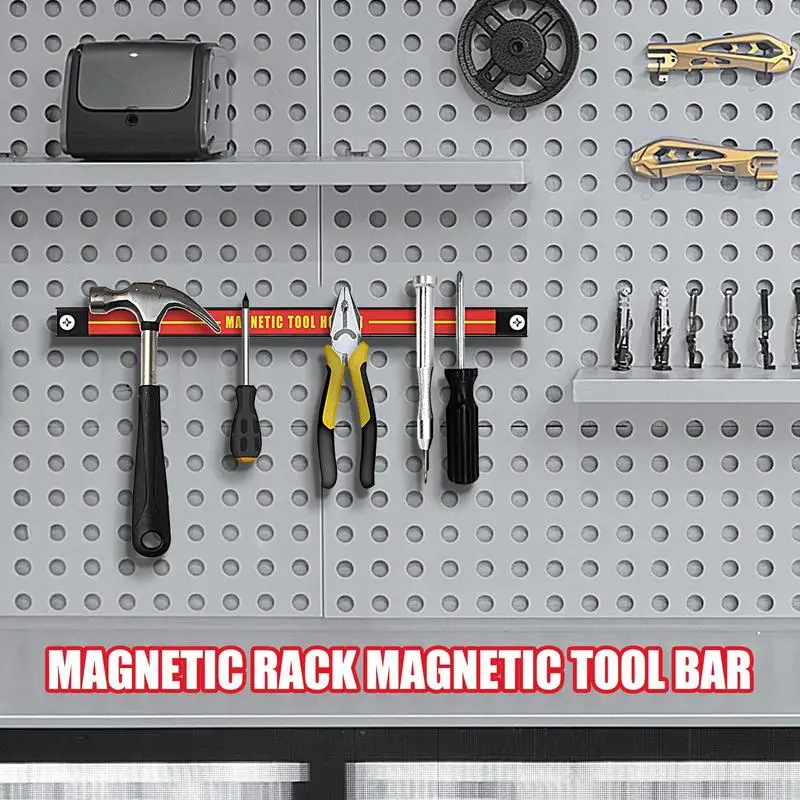 Imagem -02 - Suporte de Ferramenta Magnético Rack de Tira de Barra de Ferramenta Magnética Resistente Organizador de Chave Montado na Parede Barra de Ferramentas de Armazenamento Rack de Tira Economia de Espaço