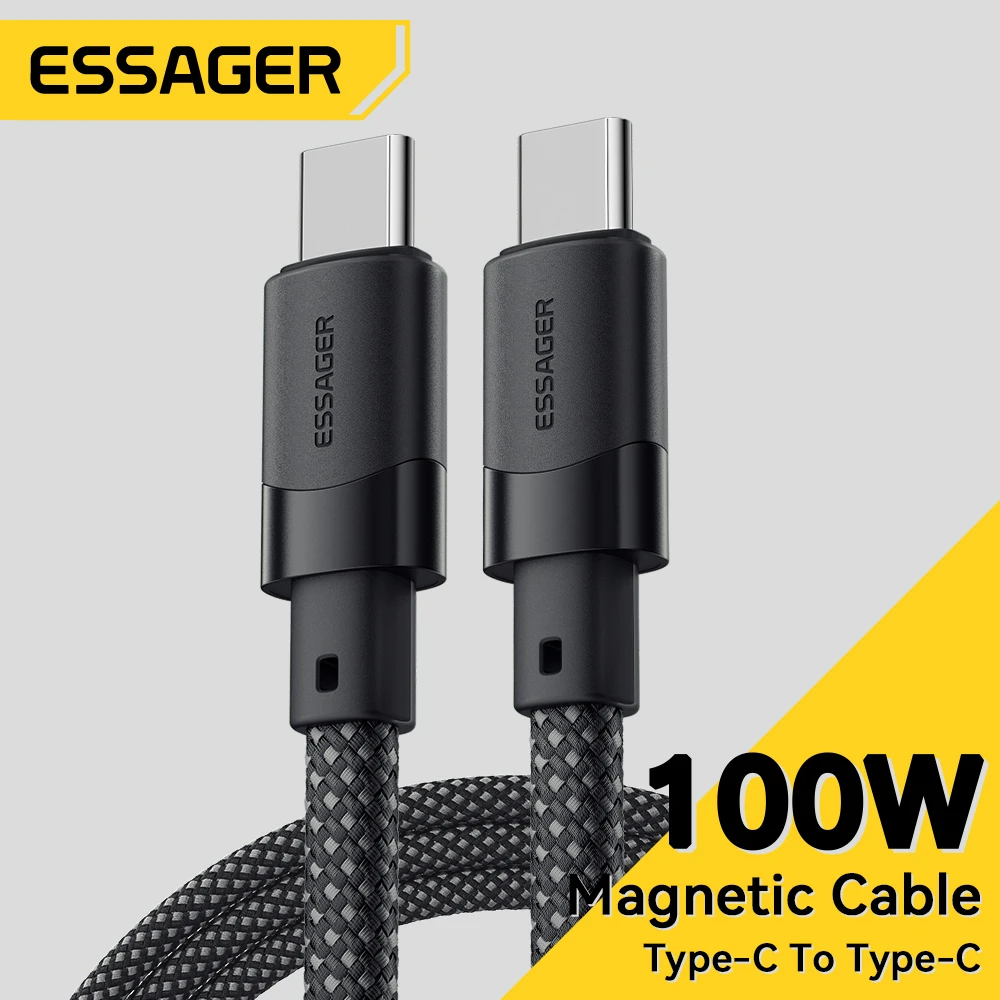 

Essager USB C To C 100 Вт Магнитный кабель для быстрой зарядки для iPhone 15 65 Вт Тип C To C Провод для зарядки данных для ноутбука Samsung