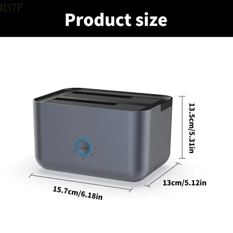 

H37F Efficient Data Transfer Double Bay Hard Docking Stations for 2.5inch/3.5Inch SATAHDDs SSDs with UASP Protocols