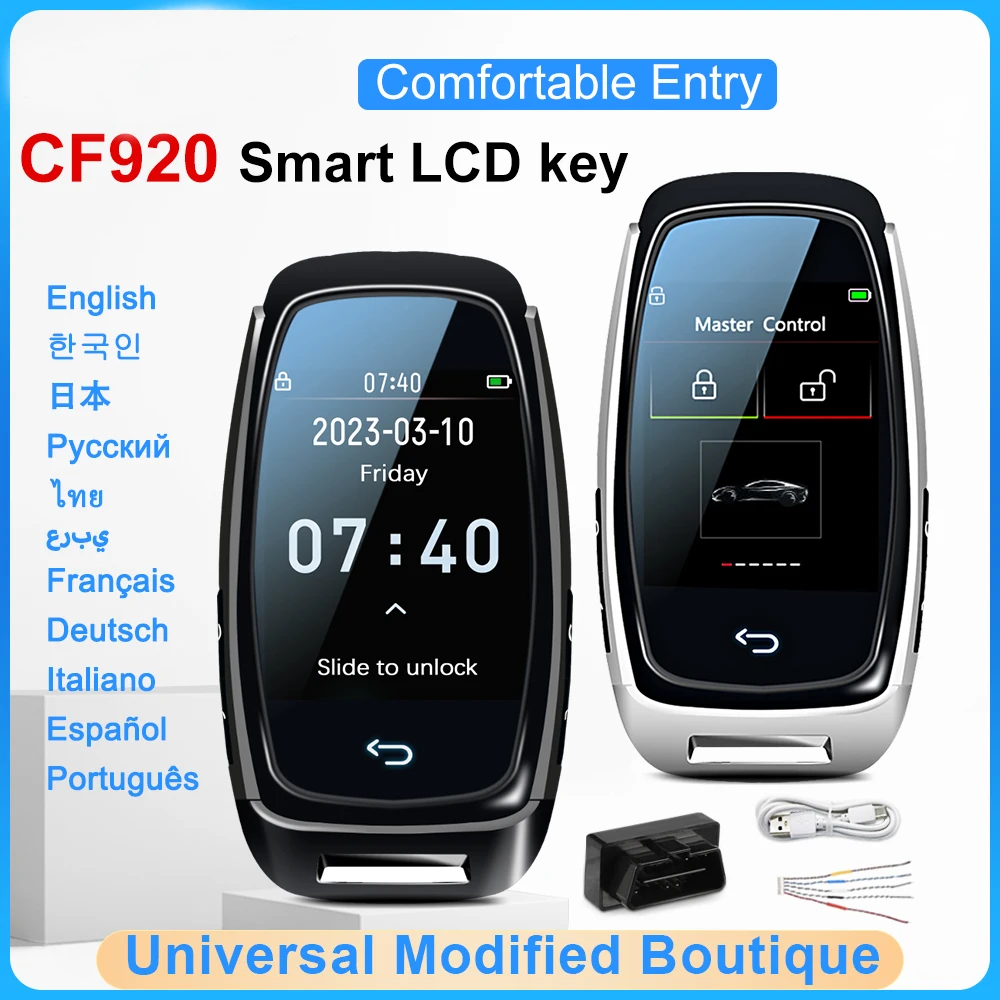 CF920 Zmodyfikowany uniwersalny wyświetlacz zdalny Inteligentny klucz LCD Wygodny dostęp Automatyczna blokada Keyless Go Dla Audi/BMW/Ford/Mazda/Toyota/KIA