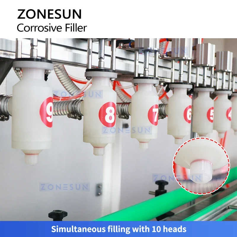 Zonesun Bleach Filling Machine Chemical Filling Equipment Pesticide Filler Disinfectant Packaging Machine ZS-YTCR10A