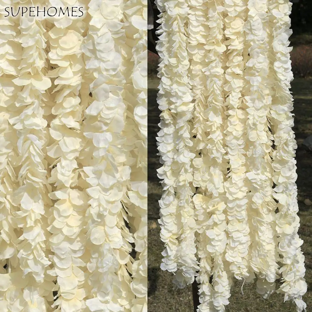 

White Silk Wedding Decoration Party Supplies Wedding Hanging Fake Flowers Wisteria Garland For Home