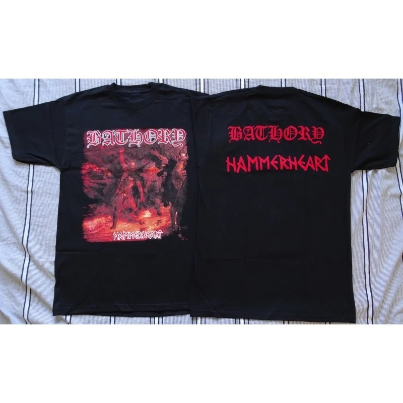 

Bathory Hammerheart T-Shirt Men's and Women's Short Sleeve Retro Metal Rock Band Tops Brand T-shirt Oversize Tees Streetwear