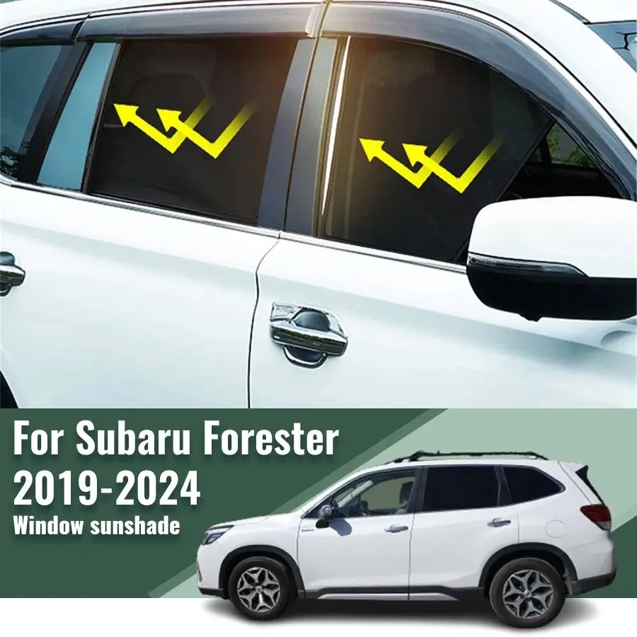 

For Subaru Forester SK 2019-2023 2024 Car Sunshade Magnetic Front Windshield Frame Curtain Rear Side Window Sun Shades Visor