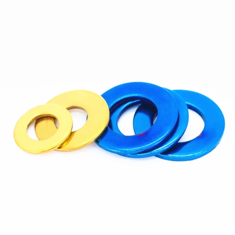 10Pcs M4 M5 M6 M8 M10 Burn Titanium washers 304 stainless steel with titanium plated blue gloden flat gasket