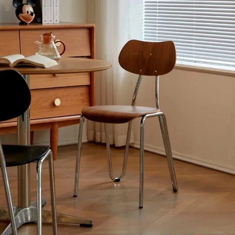 

solid wood backrest French dining table and chair creative minimalist high-end designer wabi-sabi retro chair