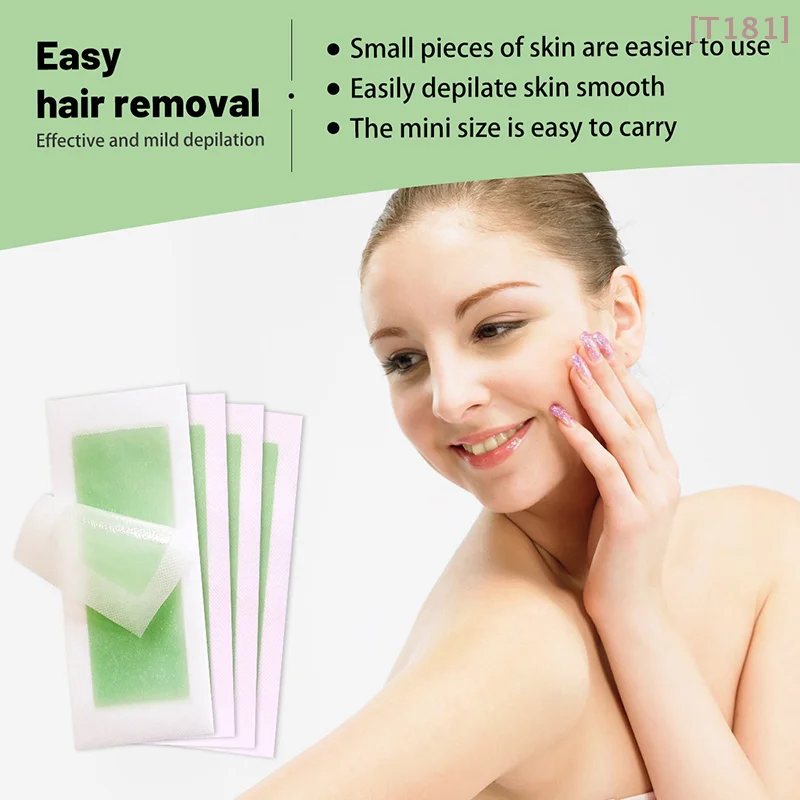 [E] 12/24Pcs Facial Lip Wax Strips For Face Chin Upper Lip Jaw Eyebrow Beard Hair Removal