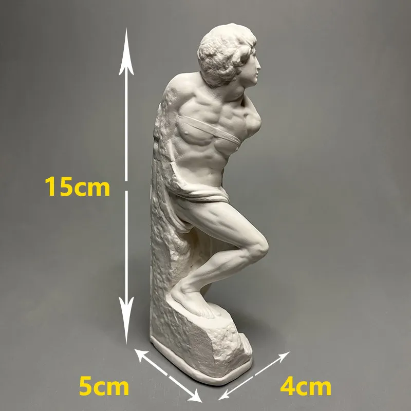 Michelangelo Neu Geschnitzte Gips-Skulptur Rebellen-Sklave Schreibtisch-Ornamente Kunst Dekorative Wohnaccessoires Vintage Wohndekor – Detail 1