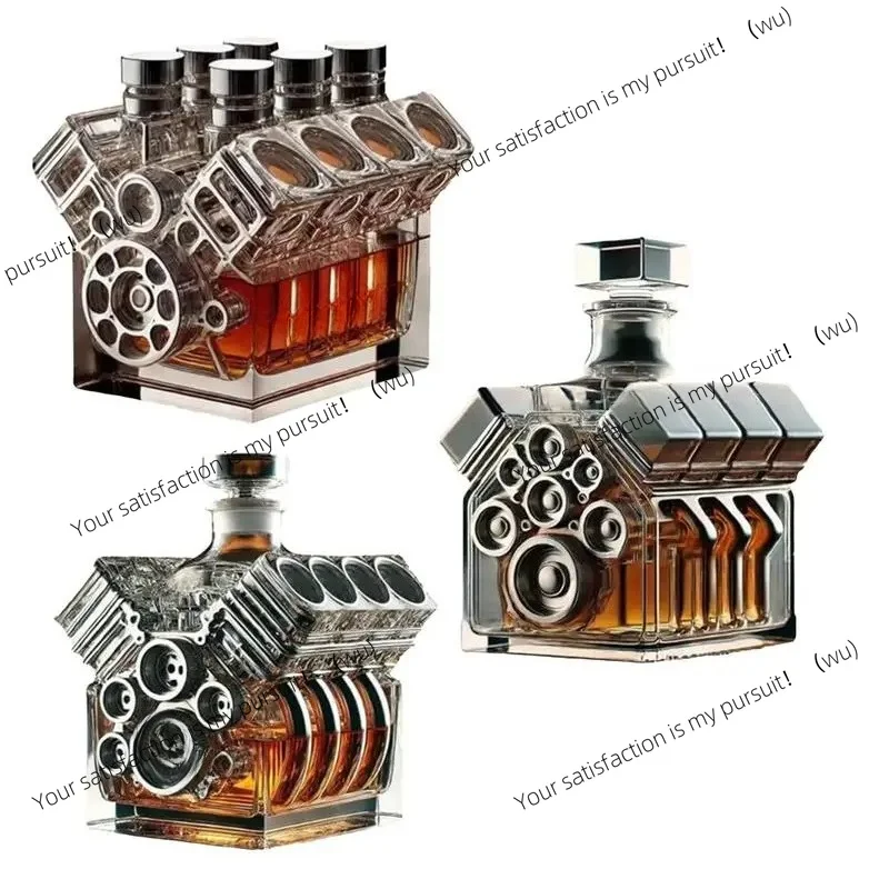 for Tequila Bourbon Gift V8 Engines Shape Wine Decanter Crystal Whiskey Decanter Creative Alcohol Separator Decanter Bar Gadgets