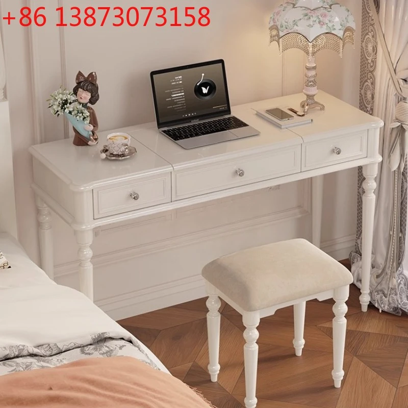 French solid wood dresser clamshell mirror bedroom high-end cream wind two-in-one