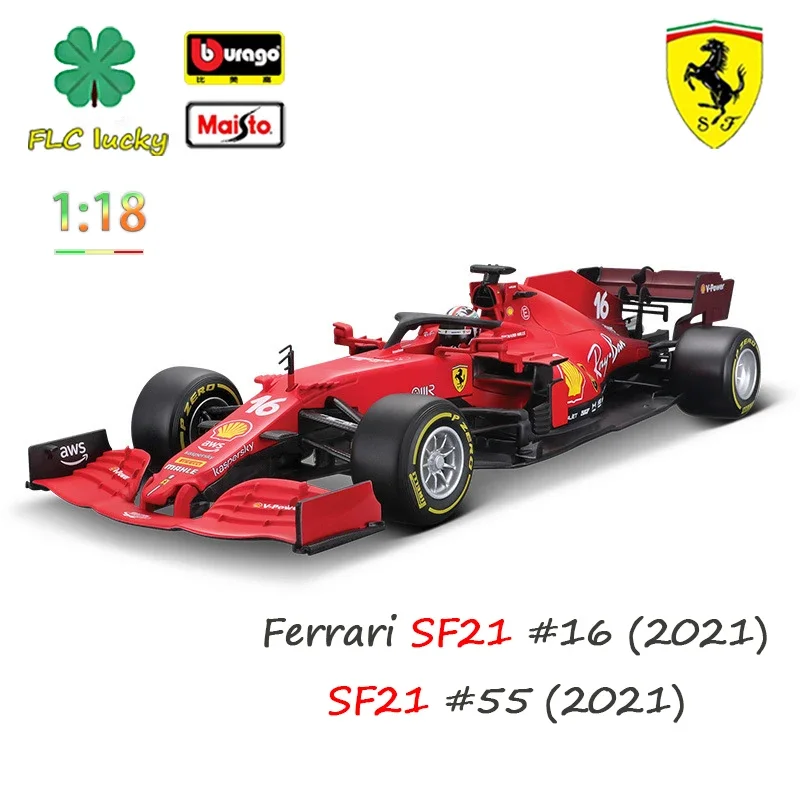 

Bburago 1/18 F1 Sf21 Formula Car Simulation Diecast Alloy Car Model Collector Car Rubber Tires Isoscale Models