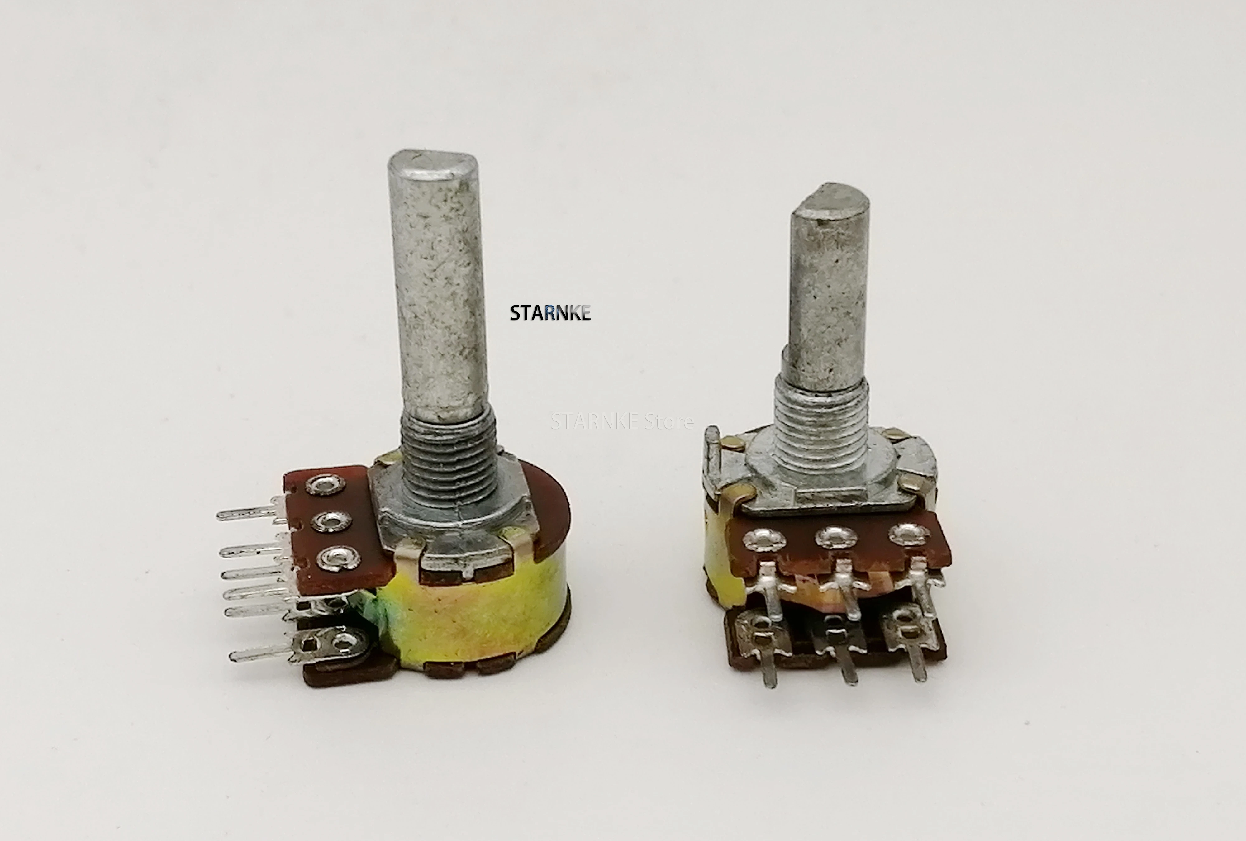 3PCS 16 Type 6-Pin Double B100K With Stepper Amplifier Audio Speaker High And Bass Volume Potentiometer Half Shaft