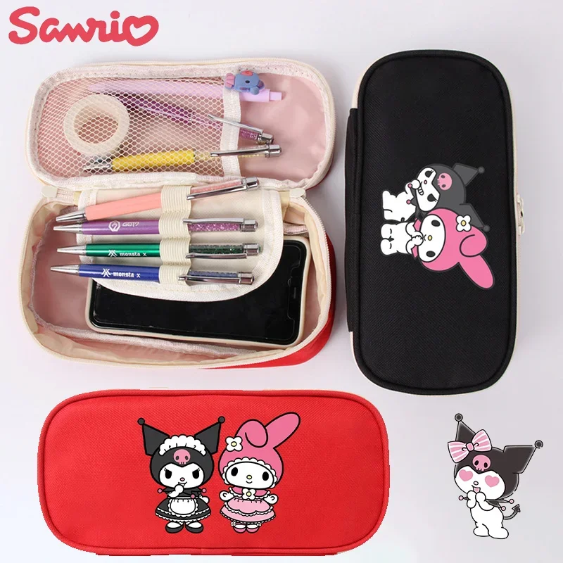 

Kawaii Kuromi Stationery Box Cute Primary School Cute Pencil Case Anime Cosmetics Storage Bags Student Supplies Kids Pencil Case