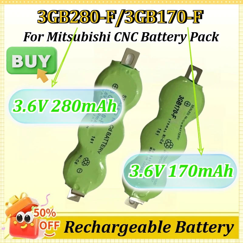 

New 3GB280-F 3GB170-F 3.6V 280mAh/170mAh Rechargeable for Mitsubishi CNC High Quality Battery Pack