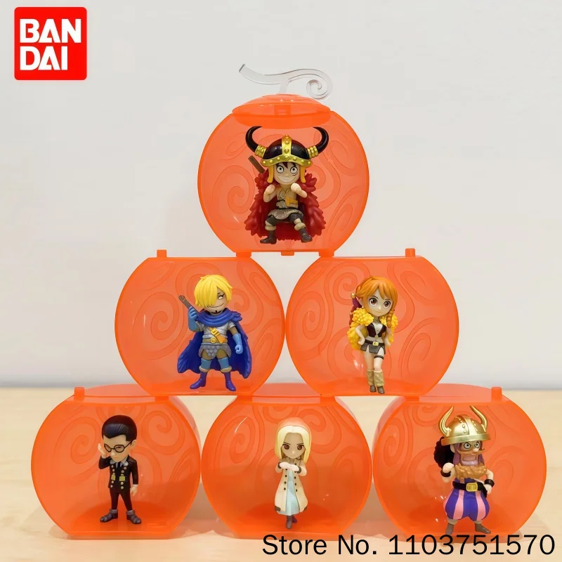 Figura de Anime de la 25ª Edición de Gashapon de One Piece de Bandai, Fruta del Diablo, Luffy, Nami, Sanji, Usopp, Modelo Coleccionable para Adultos