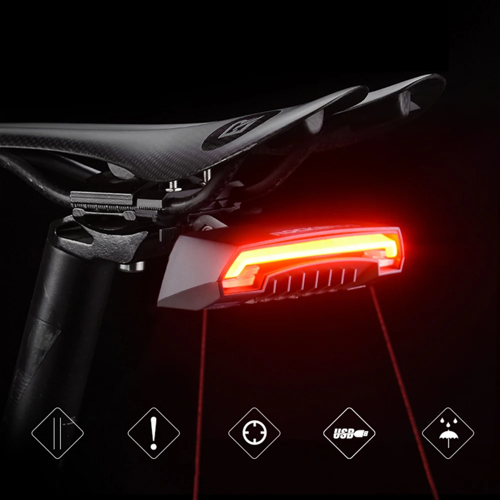 ROCKBROS Bicycle Laser Tail Light with Remote Control, Steering Laser Light, Smart Wireless, Waterproof, Riding, Safety