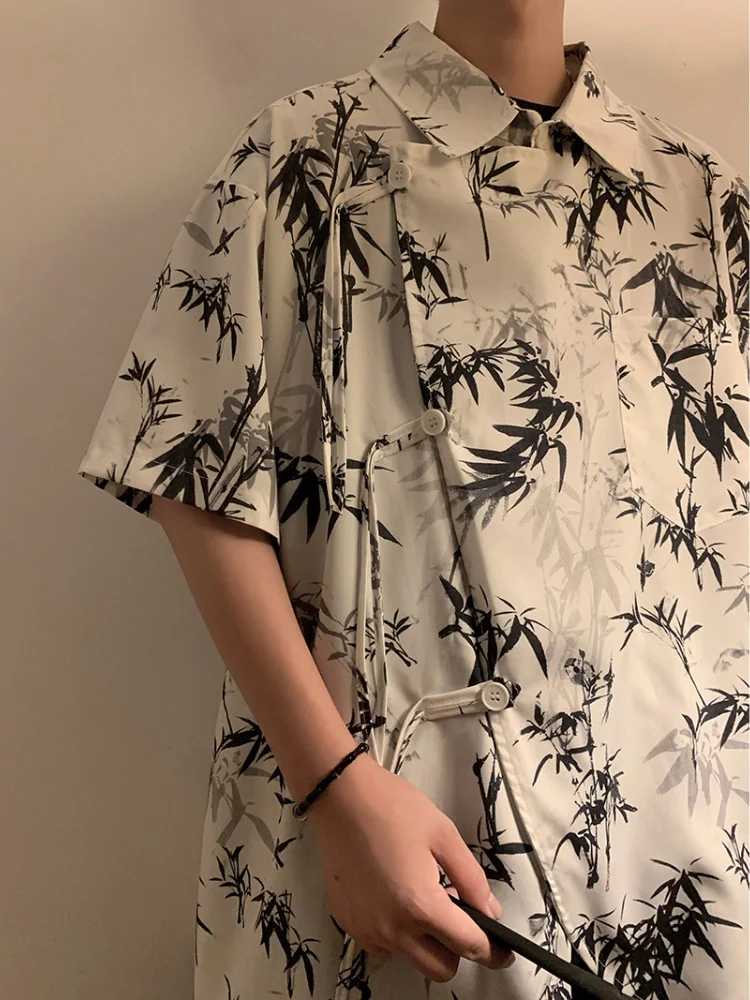 

Ice Silk Button up irt Men's Design Sensation ort Sve Summer New Chinese Sle Tang Costume Improved Hanfu Loose Fit P...