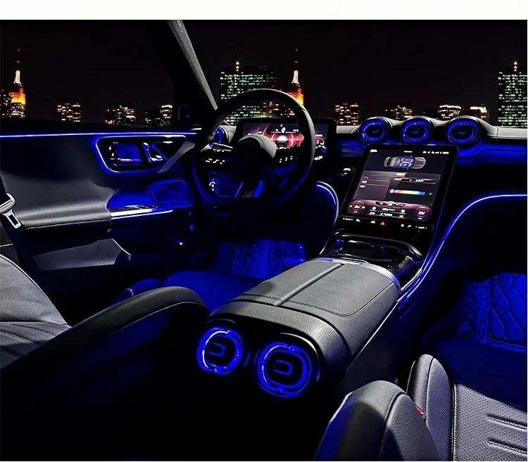 Für Mercedes-Benz C-Klasse W206 2022-2026 64 Farben Zentrale Sattelbeleuchtung Ambientebeleuchtung Mittelkonsole Atmosphärenlicht Upgrade – Detail 10