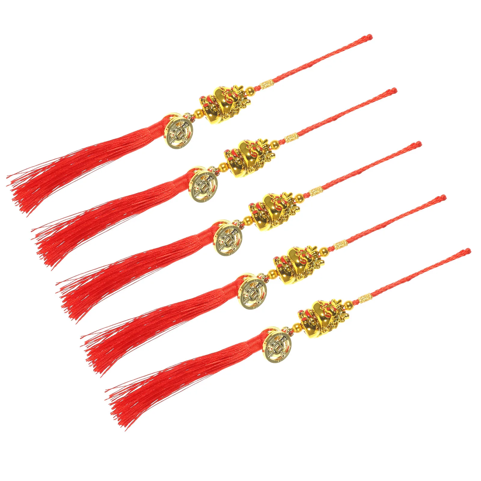 

5pcs Bonsai Fortune-telling Plants Chinese Style Hanging Pendant Spring Festival Decor New Year Home Decoration Dragon Ornament