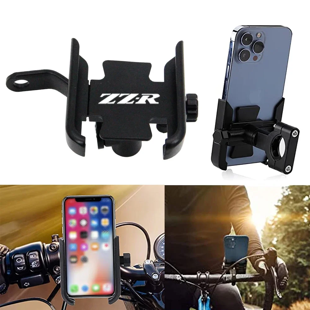 Motorcycle Mobile Phone Holder Rearview Mirror Handlebar GPS Stand Bracket For Kawasaki ZZR600 ZZR1200 ZZR1400 ZZR 600 1200 1400