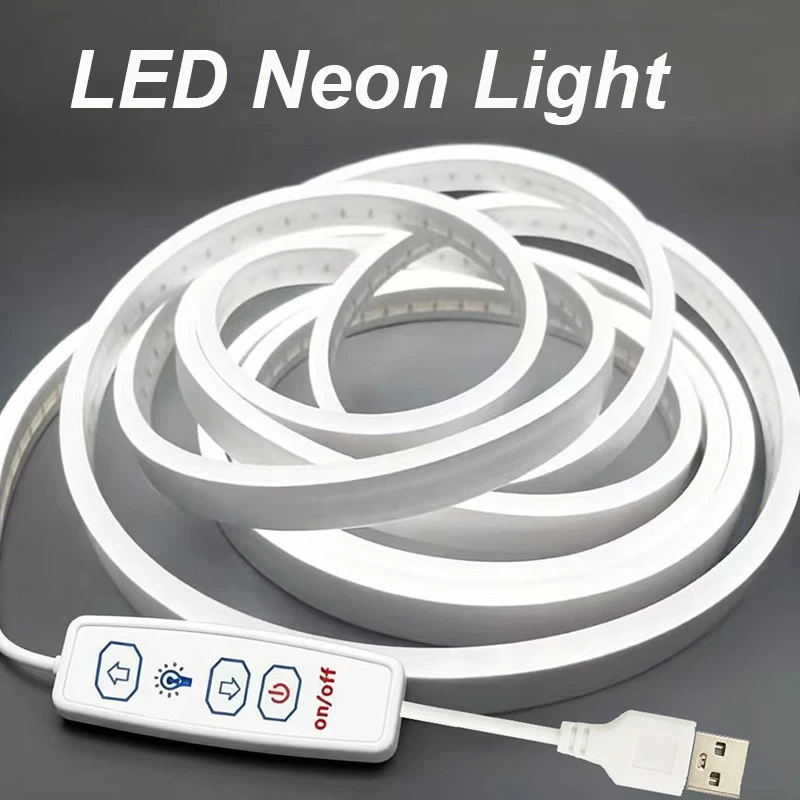 5V USB Dimmbare Neon-LED-Streifenlichter Flexibles Bandlicht für Schlafzimmer Schrank Küche DIY Heimbeleuchtung