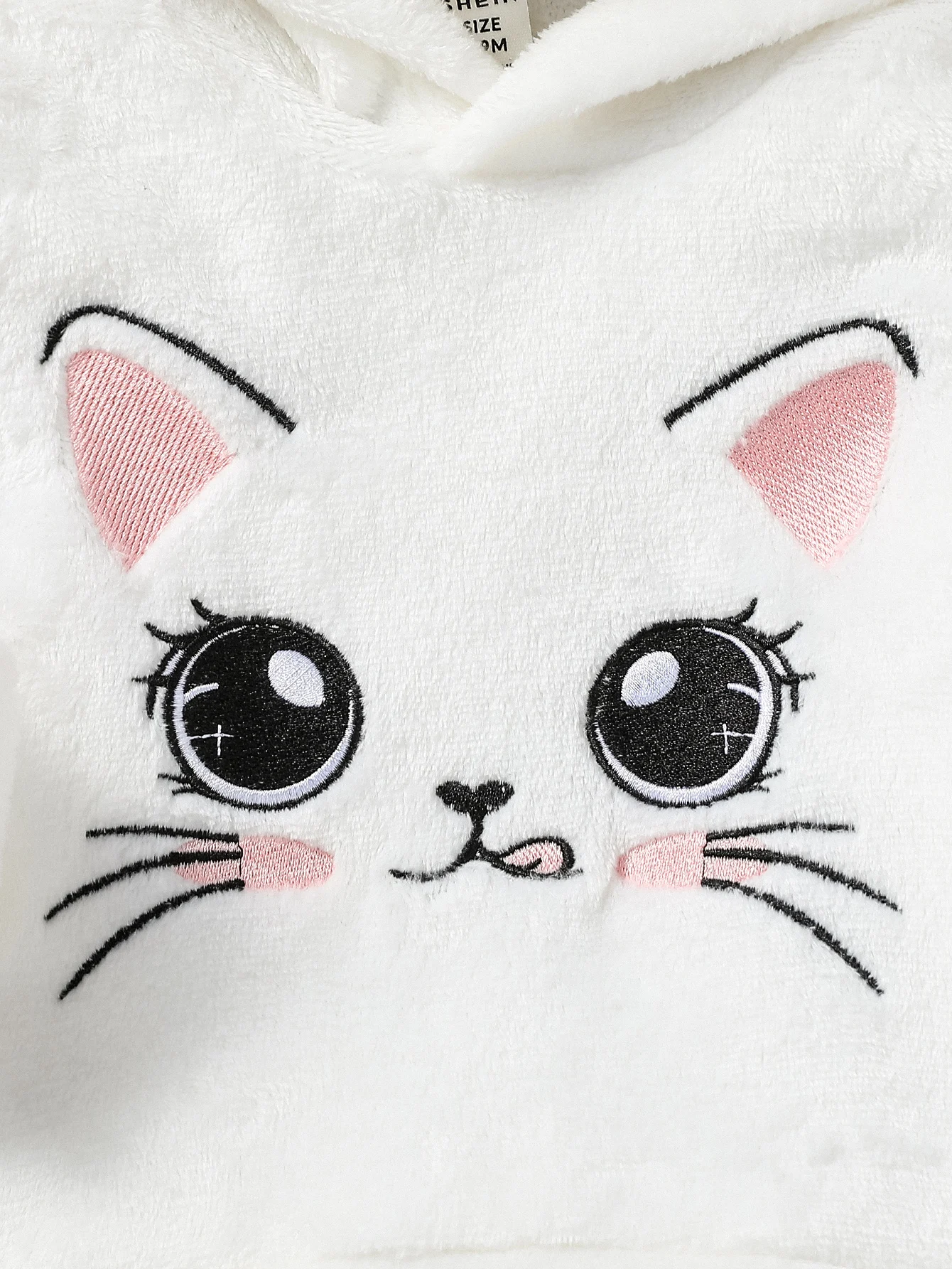 Baby Girls Autumn/Winter Plush Hoodie Sweatshirt With Bow Cartoon Cat & Trousers For 6M-3Y Casual Cute Set