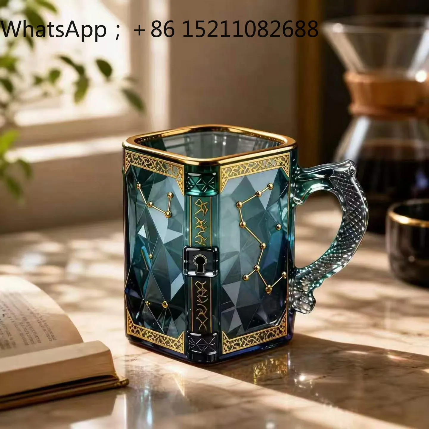 LLY Fantasy Constellation Mark Glass, Magic Theme Creative Coffee Teacup, Household Drinking Cup Gifts