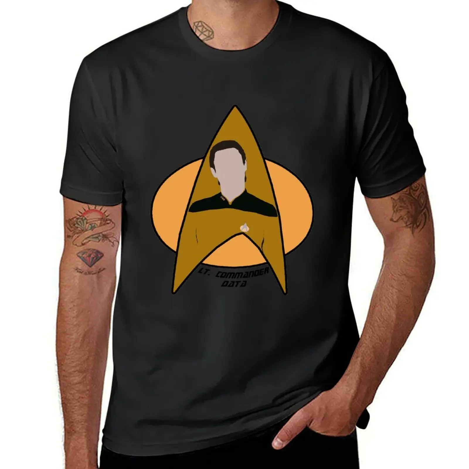 Lt. Commander Data T-Shirt tees summer top vintage clothes customizeds Men's clothing